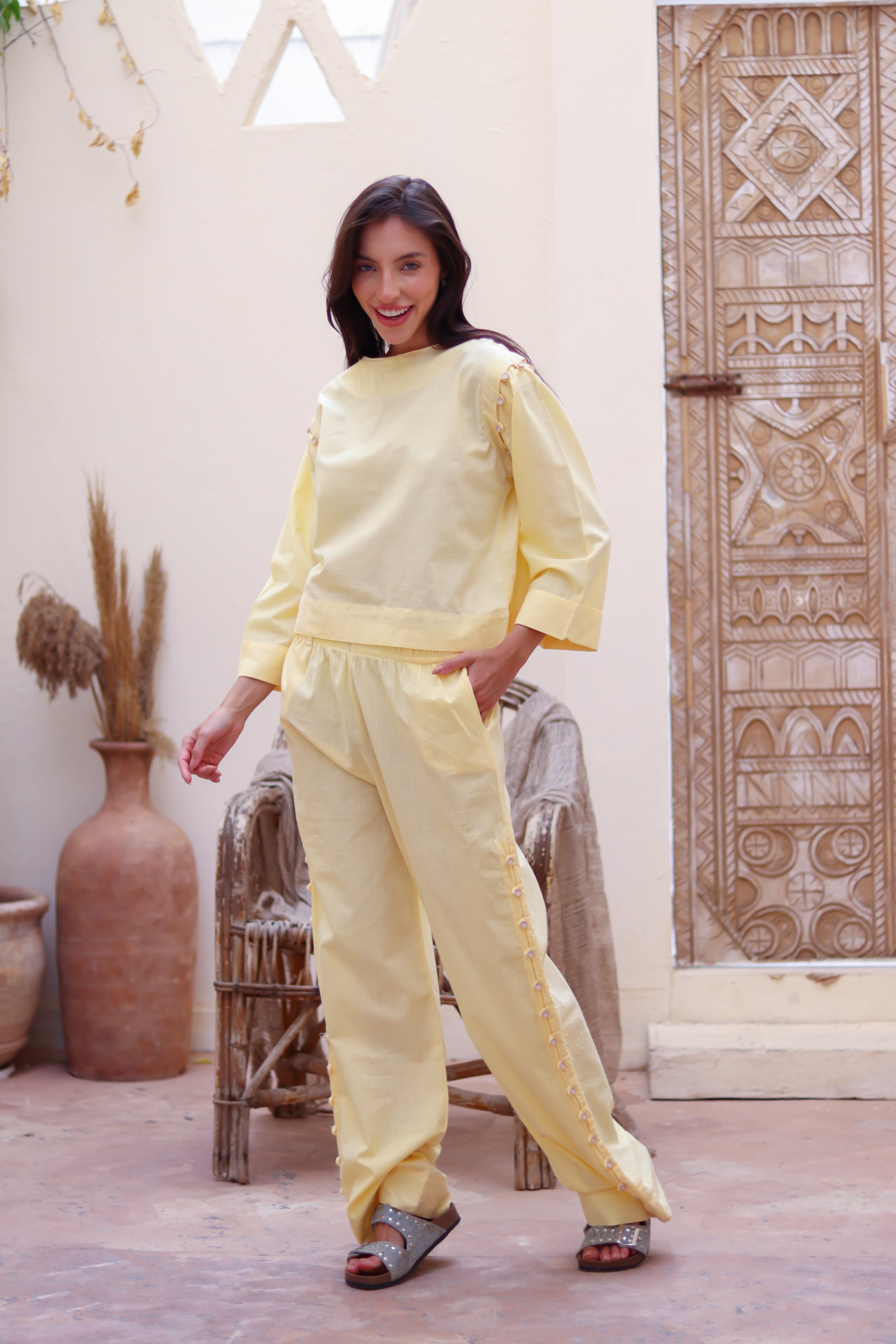 SIMA Convertible button Top