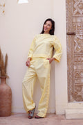 SIMA Side-Button Wide Leg Pants